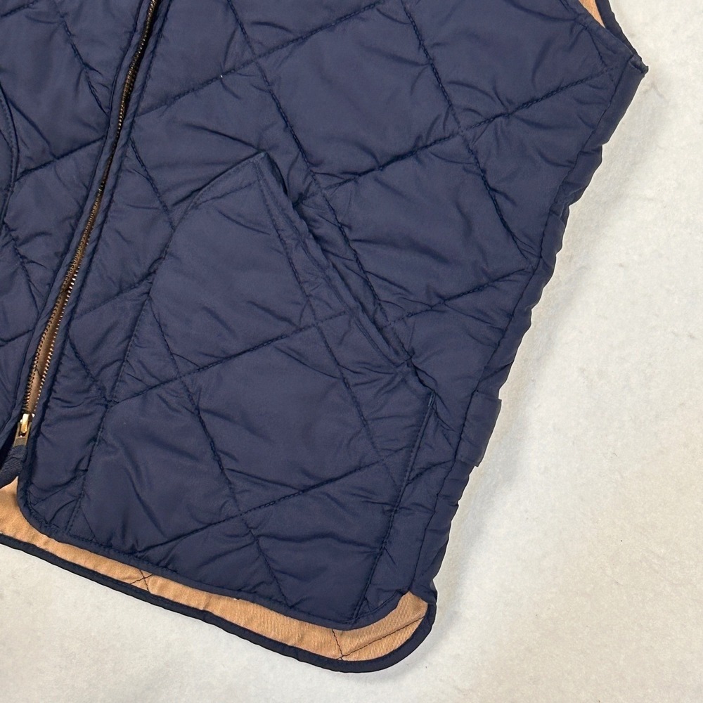 J.Crew Quilted Vest Mens S Full Zip Preppy Gorpcore Hiking Navy Blue Small EUC - Picture 5 of 10